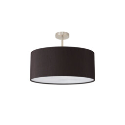 Baymont Satin Nickel E27 Semi Flush With 60cm x 22cm Faux Silk Shade, Black/White Laminate - thumbnail 5