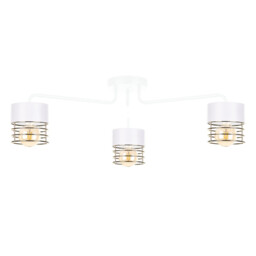 Royal Multi Arm Semi Flush Ceiling Light White, Gold, 70cm, 3x E27