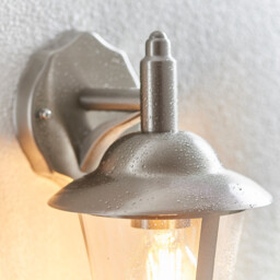 Klien 1 Light Outdoor Down Wall Lantern Polished Stainless Steel, Clear Polycarbonate IP44, E27 - thumbnail 5