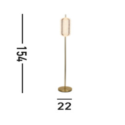 Capsule LED Floor Lamp, Satin Brass Metal and Acrylic Shade - thumbnail 5