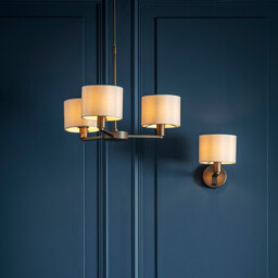 Daley Wall Lamp Antique Bronze Plate, Marble Fabric Round Shade With Usb Socket - thumbnail 3