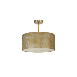 Baymont Antique Brass E27 Semi Flush Fixture With 40cm x 18cm Gold Leaf Shade - thumbnail 5