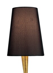Paola Table Lamp 1 Light E14, Gold Painted with Black Shade & Amber Glass Droplets - thumbnail 5