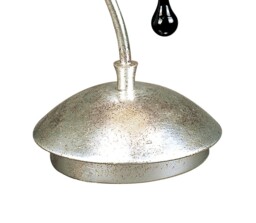 Paola Table Lamp 1 Light E14, Silver Painted with Black Shade & Black Glass Droplets - thumbnail 3