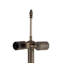 Worcester 2 Light Stepped Design Floor Lamp E27 With 40cm Tiffany Shade, Blue, Clear Crystal, Aged Antique Brass - thumbnail 5