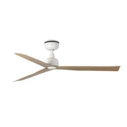 Marine 125cm Ceiling Fan Matt White, Oak Blades, IP44