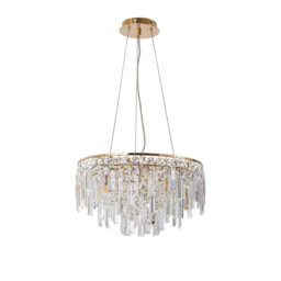 Maddison Pendant Round 6 Light G9 French Gold/Crystal - thumbnail 3