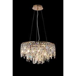 Maddison Pendant Round 6 Light G9 French Gold/Crystal - thumbnail 2