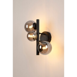 Marshall Wall Lamp, 3 Light G9, Satin Black, Smoke Plated Glass - thumbnail 3