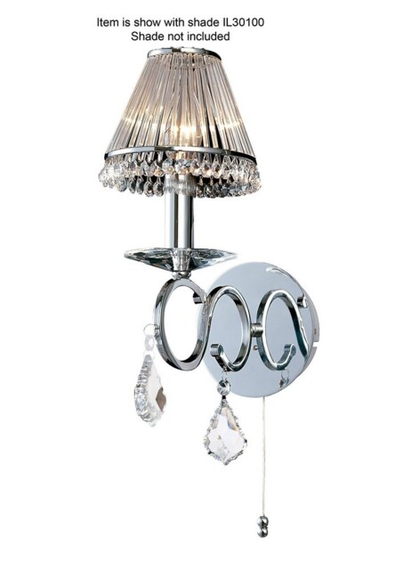 Torino Wall Lamp Switched 1 Candle Light Polished Chrome, Crystal - image 1