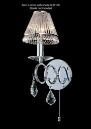 Torino Wall Lamp Switched 1 Candle Light Polished Chrome, Crystal - thumbnail 2