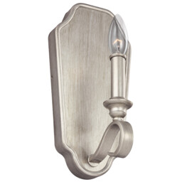 Dewitt 1 Light Indoor Candle Wall Light Silver, E14 - thumbnail 1