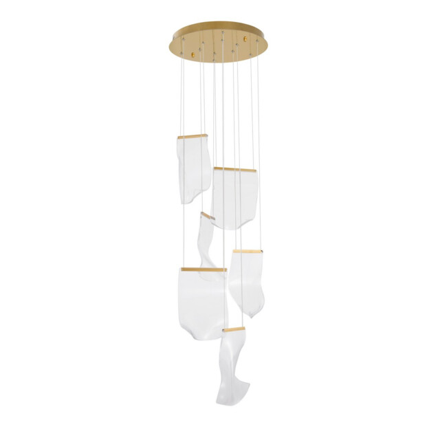 Siderno Cluster Pendant Ceiling Light Gold Aluminium LED 39W 2470Lm 3000K - image 1
