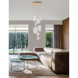 Siderno Cluster Pendant Ceiling Light Gold Aluminium LED 39W 2470Lm 3000K - thumbnail 2