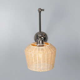 Manila Rattan Small Wall Light, Antique Silver - thumbnail 2