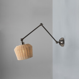 Manila Rattan Small Wall Light, Antique Silver - thumbnail 3