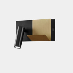 E-Lamp Reading Wall Light Black, Gold LED 3.2W 2700K On-Off - thumbnail 1