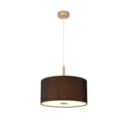 Baymont Antique Brass 5 Light E27 Single Pendant With 40cm x 18cm Faux Silk Shade, Black/White Laminate - thumbnail 5
