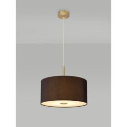 Baymont Antique Brass 5 Light E27 Single Pendant With 40cm x 18cm Faux Silk Shade, Black/White Laminate - thumbnail 2
