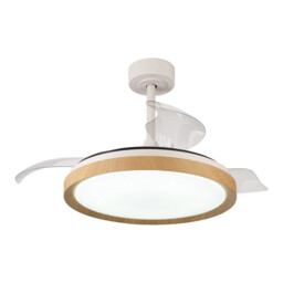 Mistral 50W LED Dimmable Ceiling Light With Built-In 30W DC Fan, 2700-5000K Remote Control, 3200lm, Wood, 5yrs Warranty
