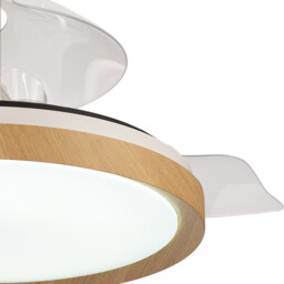 Mistral 50W LED Dimmable Ceiling Light With Built-In 30W DC Fan, 2700-5000K Remote Control, 3200lm, Wood, 5yrs Warranty - thumbnail 5