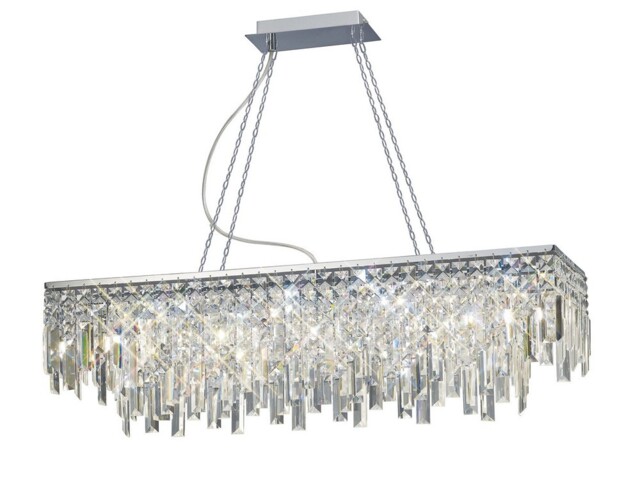 Maddison Ceiling Pendant Rectangular 6 Light Polished Chrome, Crystal - image 1