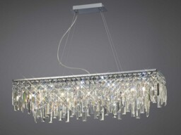Maddison Ceiling Pendant Rectangular 6 Light Polished Chrome, Crystal - thumbnail 2