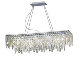 Maddison Ceiling Pendant Rectangular 6 Light Polished Chrome, Crystal - thumbnail 1