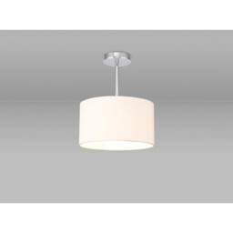 Baymont Polished Chrome E27 Semi Flush With 30cm x 17cm Dual Faux Silk Shade, Nude Beige/Moonlight - thumbnail 2