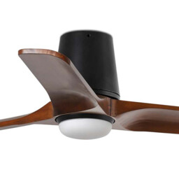 Heywood Tub 90cm Smart LED Ceiling Fan Black, Walnut Blades - thumbnail 3