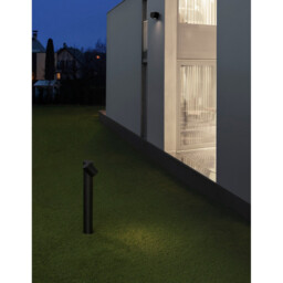 Focus Outdoor Bollard Black Aluminium Glass LED GU10 1x7W IP54 - thumbnail 2