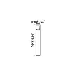 Plim Outdoor LED 1 Dark Grey Bollard 10W 3000K IP65 - thumbnail 3