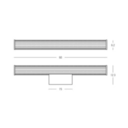 Zambelis Bathroom Over Mirror Light Sandy White LED 3000-4000K IP44 - thumbnail 2