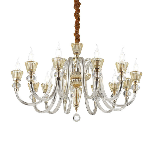 Strauss  12 Light Chandelier Rose Gold Finish, E14