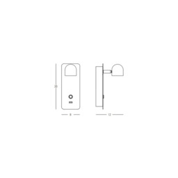 Zambelis Reading Wall Light Black Matt-Brass LED 3000K - thumbnail 3