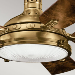 Hatteras Bay 142cm Ceiling Fan with Dimmable 3000K LED Light, Burnished Antique Brass, Remote Control - thumbnail 5