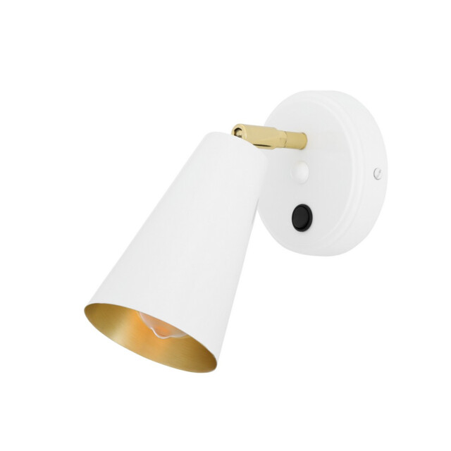 Cashel Wall Light, White, Brass Inner - image 1