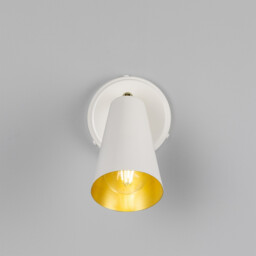 Cashel Wall Light, White, Brass Inner - thumbnail 2
