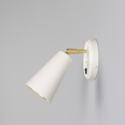 Cashel Wall Light, White, Brass Inner - thumbnail 3
