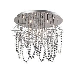 Lexi Ceiling 10 Light G4 Polished Chrome/Crystal, NOT LED/CFL Compatible