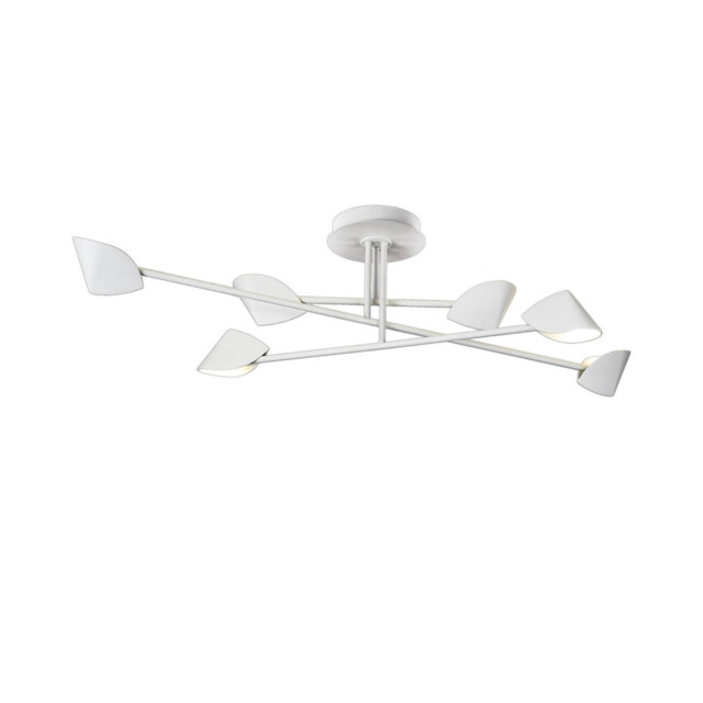 Capuccina Large 6 Light Semi Flush, 45W LED, 3000K, 3100lm, White, 3yrs Warranty - image 1