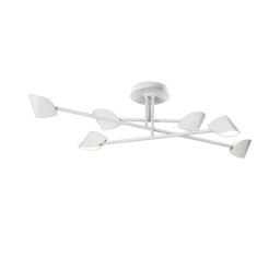 Capuccina Large 6 Light Semi Flush, 45W LED, 3000K, 3100lm, White, 3yrs Warranty - thumbnail 1