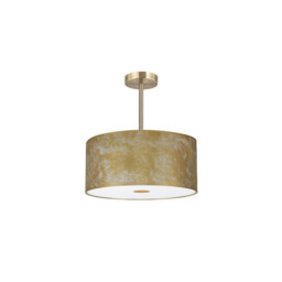 Baymont Antique Brass 3 Light E27 Semi Flush Fixture With 40cm x 18cm Gold Leaf Shade - thumbnail 5