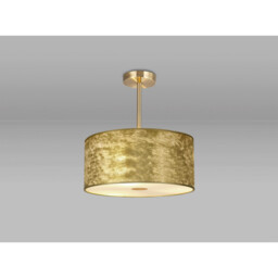 Baymont Antique Brass 3 Light E27 Semi Flush Fixture With 40cm x 18cm Gold Leaf Shade - thumbnail 2