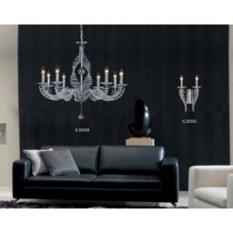 Santo Wall Lamp E14 Polished Chrome/Crystal - thumbnail 5