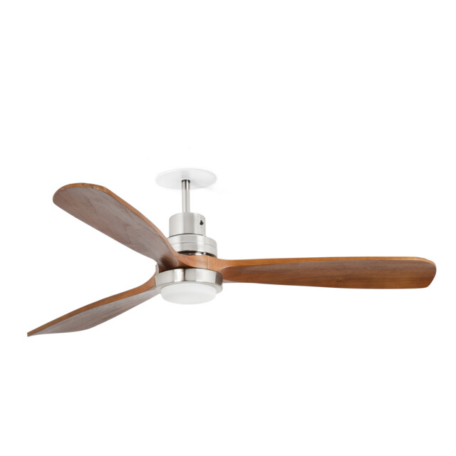 Lantau Recessed 132cm Ceiling Fan Matt Nickel, Walnut Blades 3000K - image 1
