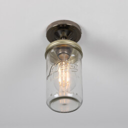 Jam Jar Flush Ceiling Light, Antique Silver - thumbnail 3