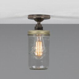 Jam Jar Flush Ceiling Light, Antique Silver - thumbnail 2