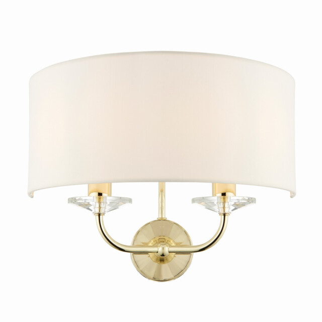 Nixon 2 Light Indoor Candle Wall Light Brass, E14