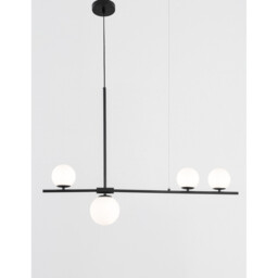 Impero 4 Light Bar Pendant Ceiling Light White Frosted Glass Black Metal LED G9 - thumbnail 5